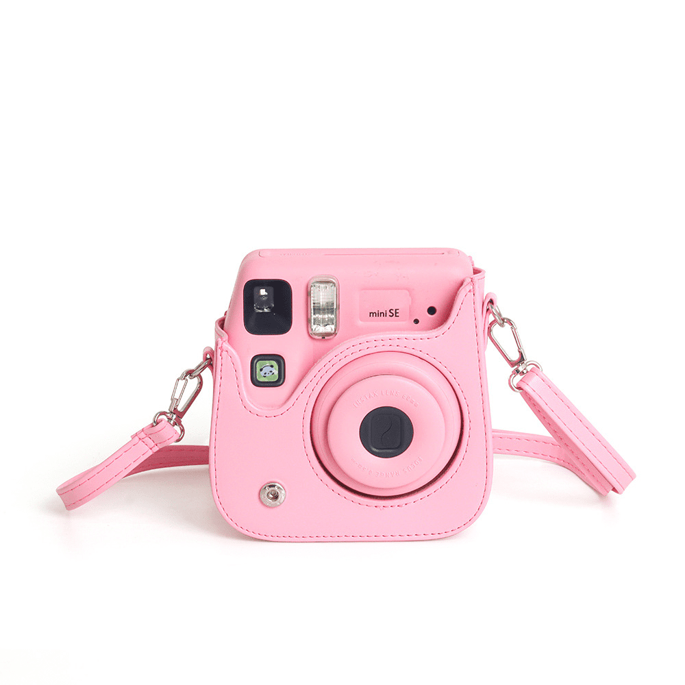 Camera Protective Case For Instax Mini SE, PU Leather Carrying Storage Bag With Adjustable Shoulder Strap