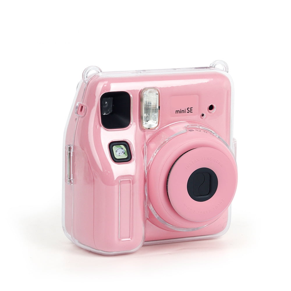 Clear Case for Instax Mini SE, Camera Protective Sleeve with Photo Storage Compartment, Shockproof Dustproof Crystal Transparent Hard Shell PC Cover for Mini SE Instant Camera Protection