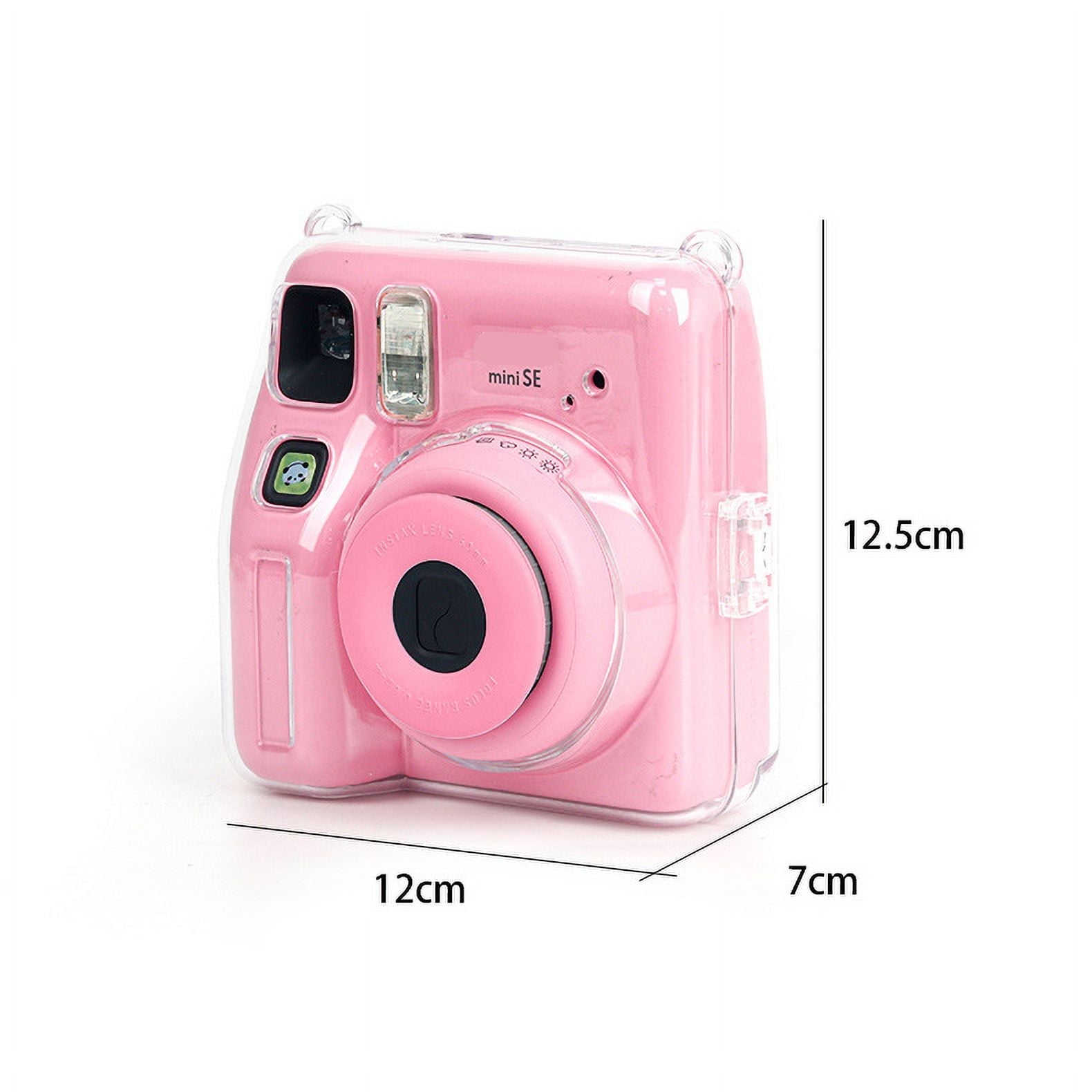 Clear Case for Instax Mini SE, Camera Protective Sleeve with Photo Storage Compartment, Shockproof Dustproof Crystal Transparent Hard Shell PC Cover for Mini SE Instant Camera Protection