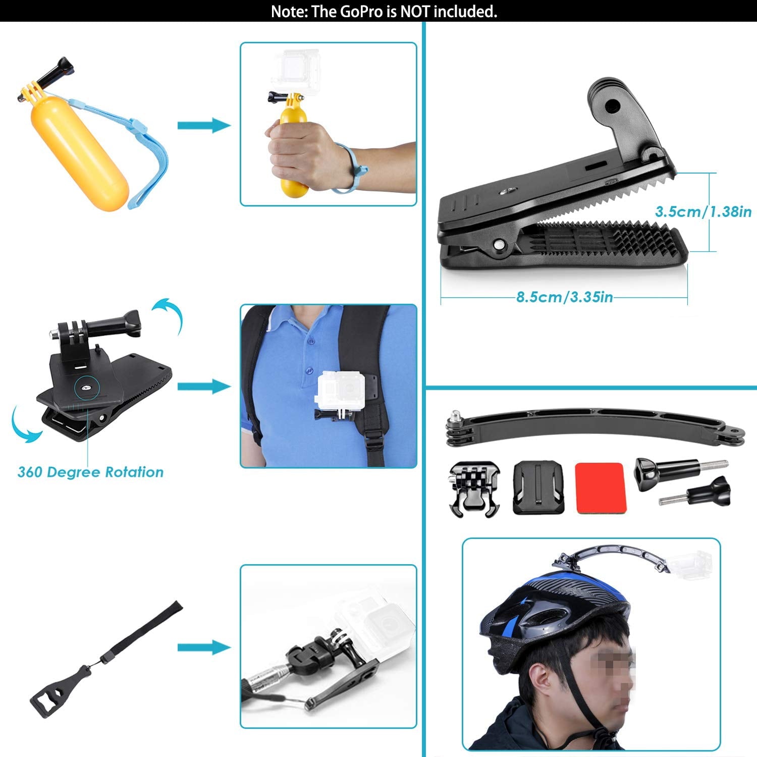 50 in 1 Action Camera Accessory Kit, Compatible with Most Action Cameras Including Latest Models